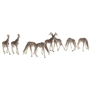 8 pcs Miniature Giraffe Wild Animal 1:87 Figures HO Scale Models Toys Landscape Garden Scenery Layout Scene Accessories Diorama Supplies