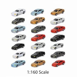 50pcs Miniature Cars 1:160 N Scale Model Vehicles for Train Layouts, Dioramas, Architecture & Scenery Craft