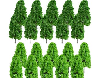 Miniature Green Tree Models 1:200 Scale Diorama Craft Supplies (20pcs)