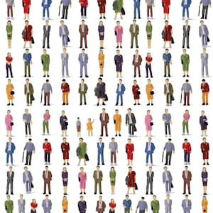 100 pcs Miniature Standing Passenger People 1:43 Figure O Scale Model Train Railway Scene Landscape Accessories Diorama Supplies