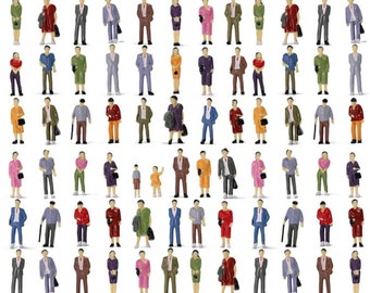 100pcs Miniature Standing People Figure O Scale 1:43 Model Railway & Diorama Craft Supplies