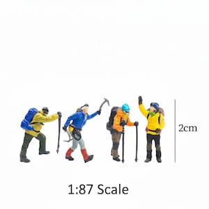 Miniature Mountain Hiking & Ice Climbing Figures 1:87 Scale Model Scenery Supplies