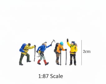 Miniature Mountain Hiking & Ice Climbing Figures 1:87 Scale Model Scenery Supplies