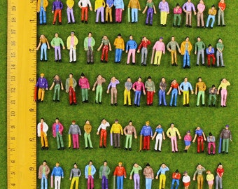 100pcs Miniature People Figures 1:75 Scale - Model Railway Diorama Supplies
