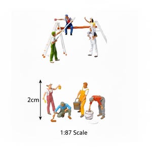 Miniaturas para pintura em escala 1:87, figuras em resina para maquetes de trens, figuras humanas e paisagens.