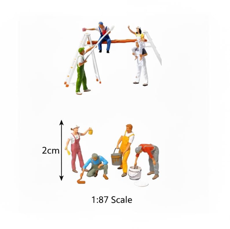 Miniature Painter Figures 1:87 Scale Resin Model Train Diorama People, Landscape Layouts image 1