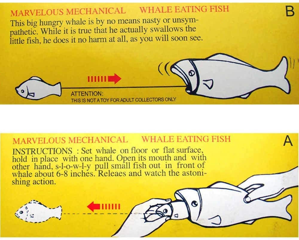 MS229 Whale Eating Fish Retro Vintage Style Collectible Tin Toy w/Box 
