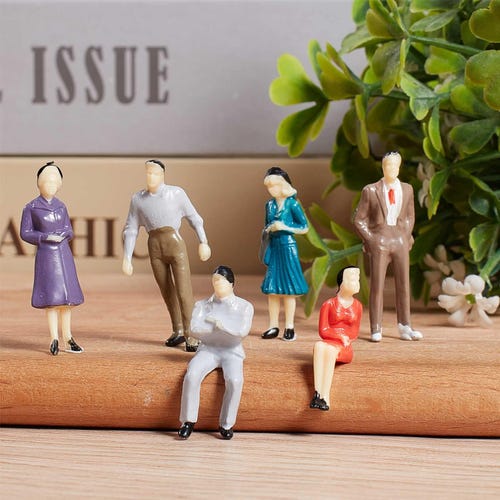 100 pièces/200 pièces peintes mini figurine de personne à l'échelle 1:87, personnes, mini trains de modélisme, figurines de passagers pour scènes miniatures mise en page