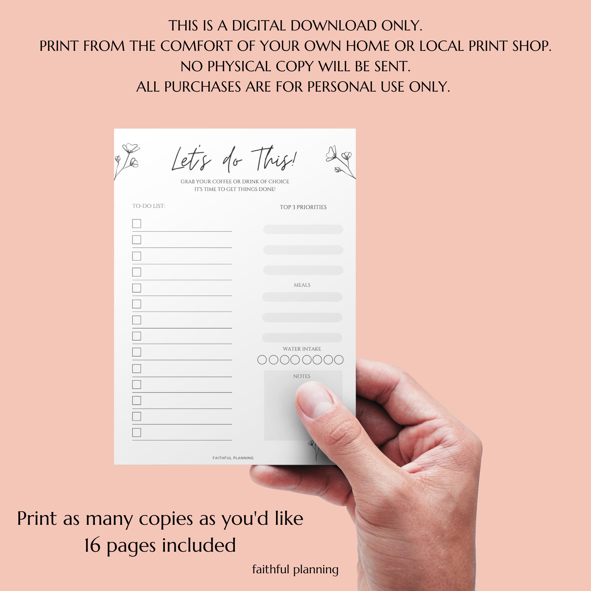 To Do List Printable Daily Schedule Printable PDF Daily Etsy Canada