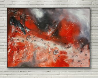 Feuer und Eis 70x50 cm Gemälde auf Leinwand, Original,  Abstraktes Bild, Abstrakte Kunst, einzigartig, zeitgenössische Malerei, Acryl