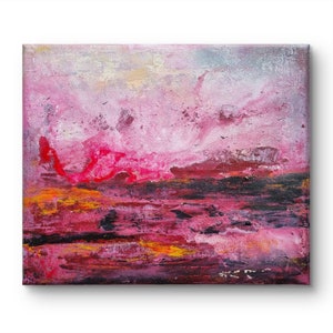 Fiery Sunset 50x60cm Gemälde auf Leinwand, Original, Abstraktes Bild, Abstrakte Kunst, einzigartig, Acryl Bild 2