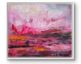 Fiery Sunset 50x60cm Gemälde auf Leinwand, Original,  Abstraktes Bild, Abstrakte Kunst, einzigartig, Acryl