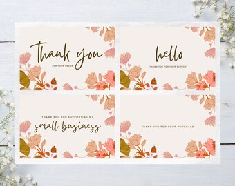 Florale Dankeskarte, Sparkle Small Business Dankeschön Karte, druckbare Dankeschön Beipackzettel, wunderliches Geschäft Dankeschön