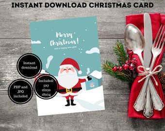 Dir selbst ein frohes kleines Weihnachtsfest | digitaler download Weihnachtskarte | Sofort-Download