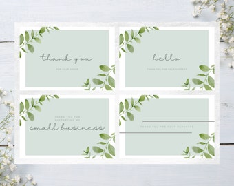 Grüne Dankeskarte, Sparkle Small Business Dankeschön Karte, druckbare Dankeschön Beipackzettel, Geschäft Dankeschön