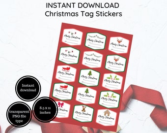 Sofortiger download Weihnachtsaufkleber | digitaler download Weihnachtsaufkleber | sofortiger Download süße Weihnachtsaufkleber