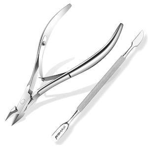 Promax Cutile Nipper and a Cuticle Pusher made of Stainless Steel - Best Pedicure/Manicure tools