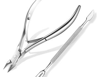 Stainless Steel Cuticle Nipper and Pusher: Manicure Pedicure Tools