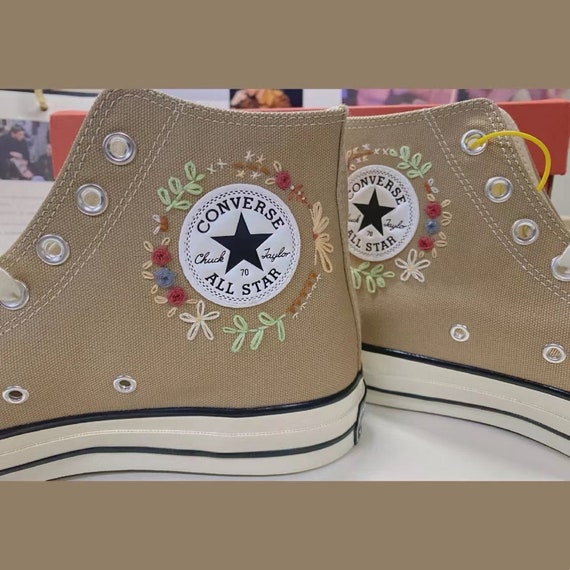 Converse Ricamato Converse Custom Flower Embroidery Mountain | Etsy Italia