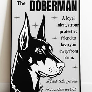 Doberman Pinscher Art Print: Modern Dog Breed Wall Decor (Digital Download)