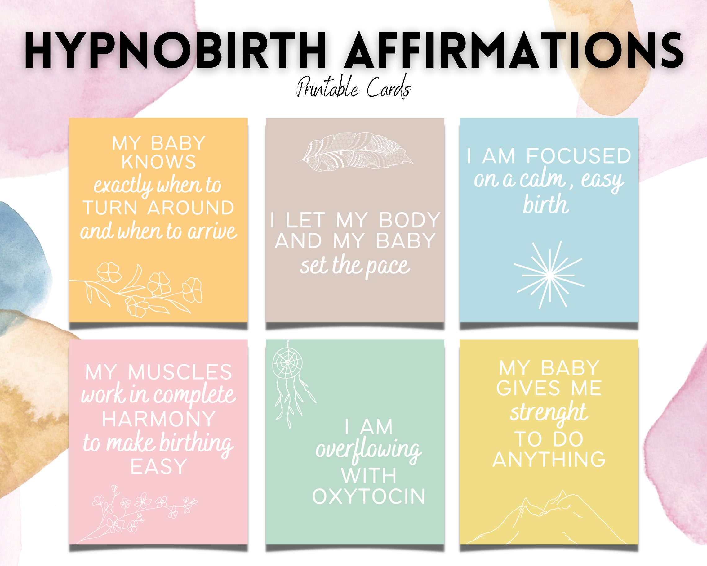 Birth Affirmation Cards, Hypnobirth Affirmations, Positive Birthing Cards,  Pregnancy Gift Mom, Natural Birth, Baby Shower Gift - Etsy