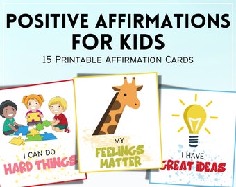 Kids Affirmation Cards, Kids Affirmation Printable, Kids Lunchbox Notes, Positive Affirmations For Kids, Kids Printables