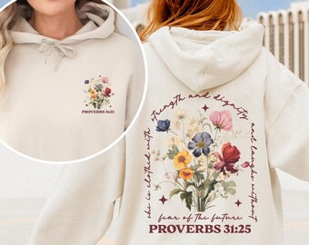 Christliche Hoodies für Frauen des Bibel-Vers-Hoodie Wildflower Christian Hoodie Christian Merch Streetwear Kleidung Glaube basierend Sweatshirt