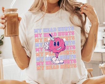 My Head Hurts But I'm Being Really Brave About It Shirt Funny Mascot Brain Shirt Chronic Illness Migraine Brain Shirt Headache Survivor Tee
