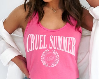 Cruel Summer Shirt Ocean Inspired Style Cruel Summer Women Racerback Tank Top Coconut Girl Beach Vacation Holiday Weekend Girls Trip Shirt