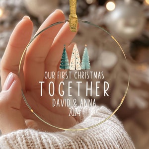 Ornamento personalizzato per il primo Natale di coppia, ornamento personalizzato per il nostro primo Natale insieme, ornamento per il primo Natale, ornamento per l&#39;albero di Natale, regalo
