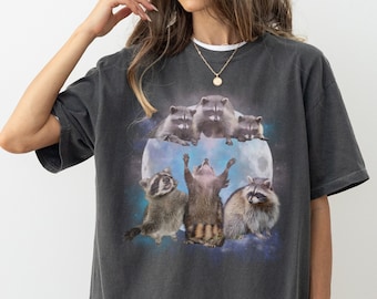 Raccoon Shirt Unhinged Tshirt Unhinged Shirt 90s Bootleg Shirt Unhinged Shirts Gen Z Meme Shirt Silly Shirt Weird Shirt Racoon Shirt Gifts