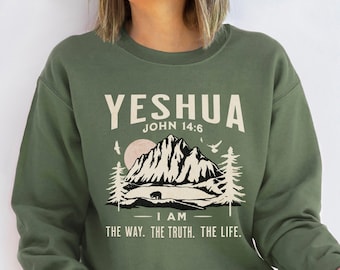 Sudadera Yeshua Merchandising Cristiano Ropa Cristiana Ropa de Calle Cristiana Sudadera Jesús Sudadera Cristiana Cuello Redondo Ropa Cristiana