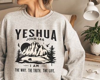 Sudadera Yeshua Merchandising Cristiano Ropa Cristiana Ropa de Calle Cristiana Sudadera Jesús Sudadera Cristiana Cuello Redondo Ropa Cristiana