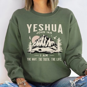 Sweat Yeshua Christian Merch Vêtements chrétiens Streetwear chrétien Sweat Jésus Sweat chrétien à col rond Christian Apparel
