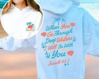 Bible Verse Christian Hoodie Fisherman Aesthetic Christian Clothes Merch Religious Sweatshirt Apparel Catholic Gifts Beach Summer Hoodie