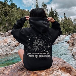 Fairy Grunge Clothing Mystical Y2K Dragonfly Hooded Sweatshirt Brown Hoodie Top, Fairycore Cottagecore Butterfly Matching Couple Hoodies Black