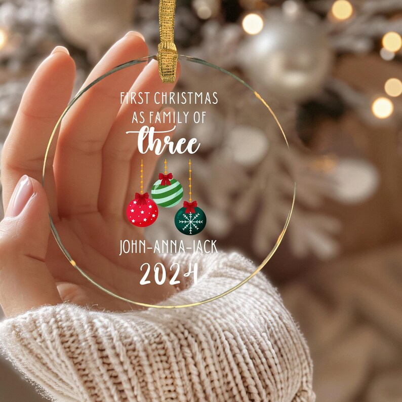 Personalized First Christmas as Family Ornament Custom First Christmas