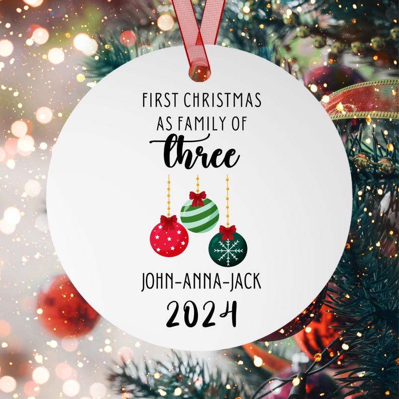 Personalized First Christmas as Family Ornament Custom First Christmas