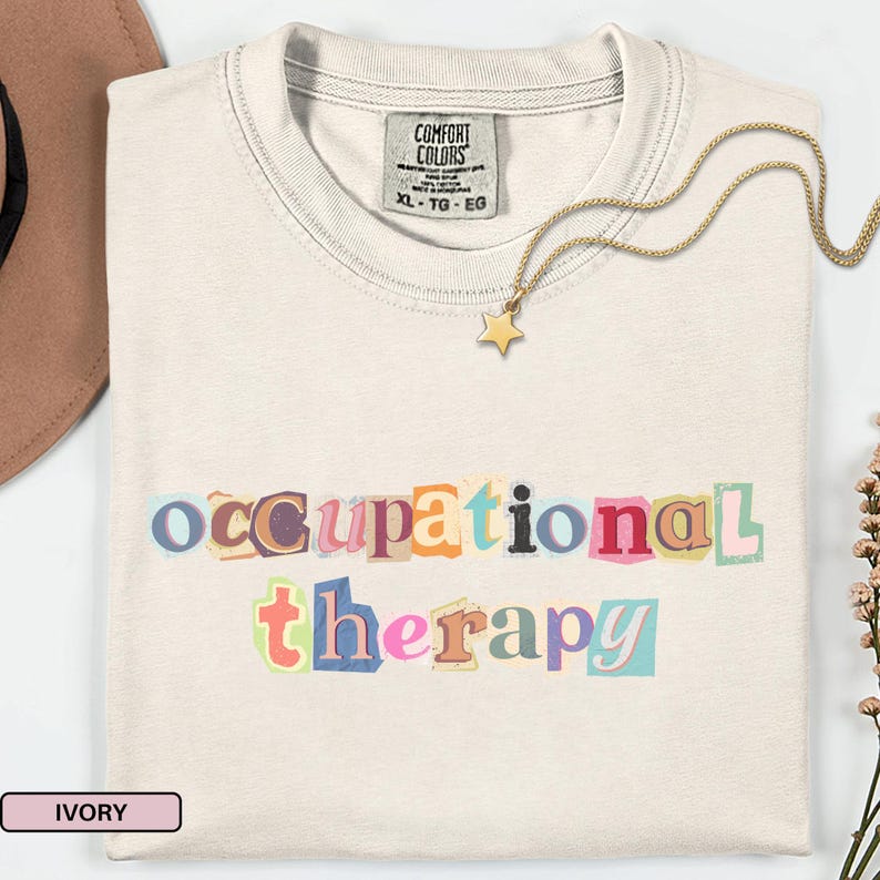 Koszulka do terapii zajęciowej dla terapeuty zajęciowego, prezent dla terapeuty zajęciowego, koszulka do OT, koszulki do terapii zajęciowej, koszulki pediatryczne OTA Ivory