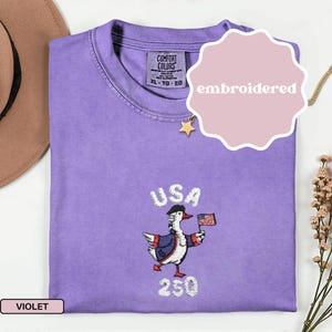 USA 250th Anniversary Shirt Embroidered USA 250 Years 4th Of July Goose Shirt 4th of July Tshirt Independence Day Shirt American Freedom Tee image 12