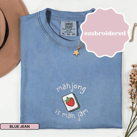 Embroidered Mahjong Shirt Mahjong Gifts Mahjong Gift Ideas For Mom Mahjong Tile Shirt Mahjong Apparel Mahjong Clothing Mahjong Accessories