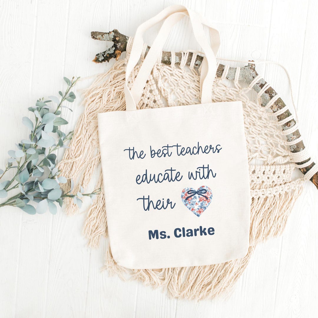 Custom Teacher Tote Bag Personalized Teacher Totes Teacher Appreciate ...