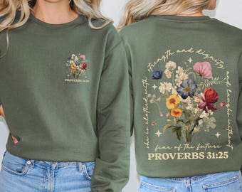 Christian Sweatshirt Boho Wildflowers Christian Sweatshirts Christian Sweaters For Women Bible Verse Shirt Faith Based Apparel Clothes Merch