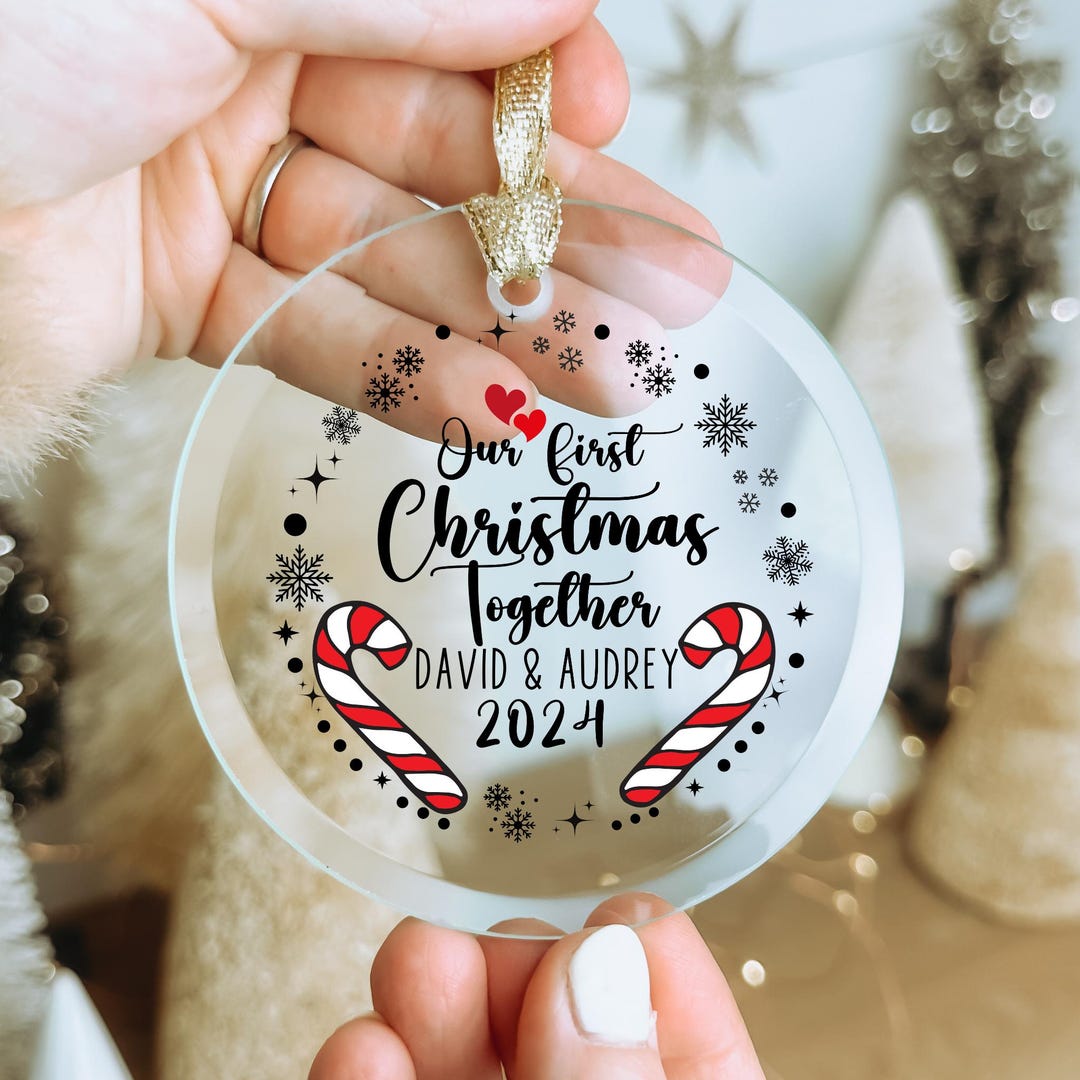thumbnail image 2 of First Christmas Together Ornament • Clear Acrylic Ornament • Newlywed 2 of 14