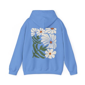 Sudadera con capucha de flores bohemias Sudadera con capucha de flores silvestres Sudadera con capucha de flores onduladas Sudadera con capucha de flores silvestres bohemias Sudadera con capucha marrón Camisa floral de margaritas Flores vintage imagen 7