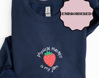 Sweat brodé kinésithérapeute Sweat brodé kinésithérapeute fraise pour kinésithérapeute Cadeau pour kinésithérapeutes