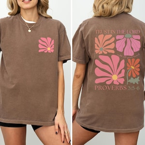 Christian Shirts Boho Wildflower Christian Shirt Christian Merch Christian Apparel Christian Clothes Christian Streetwear Trust In The Lord