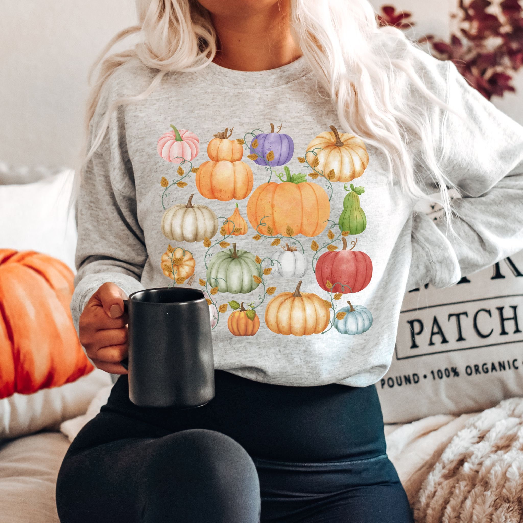 Discover Farm Fresh Pumpkin Sweatshirt For Women Hello Pumpkin Spice Sweatshirt Hey Pumpkin Sweatshirt Fall Pumpkin Sweater Plus Size Fall Sweatshirt