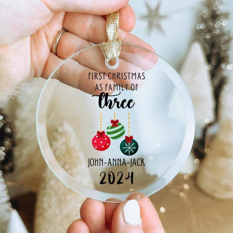 Personalized First Christmas as Family Ornament Custom First Christmas