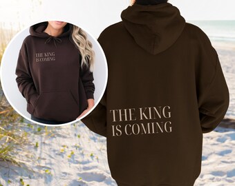 Sudaderas cristianas con el lema "Jesús viene", sudaderas con capucha basadas en la fe, productos cristianos, ropa urbana cristiana, ropa cristiana, sudadera con capucha religiosa